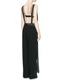 Back View - Click To Enlarge - GIVENCHY - Open back lace trim apron cady jumpsuit