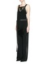 Front View - Click To Enlarge - GIVENCHY - Open back lace trim apron cady jumpsuit