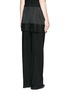 Back View - Click To Enlarge - GIVENCHY - Lace trim apron cady wide leg pants