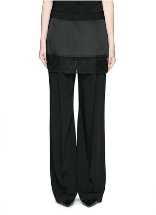 Main View - Click To Enlarge - GIVENCHY - Lace trim apron cady wide leg pants