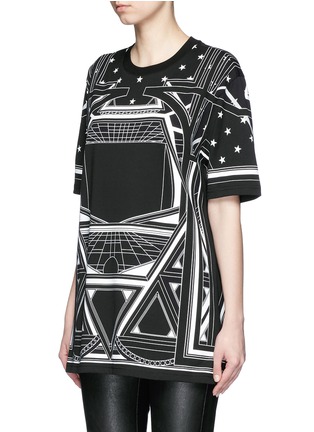 Front View - Click To Enlarge - GIVENCHY - Geometric star print oversize T-shirt