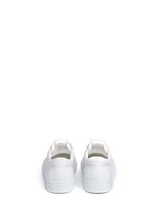 Back View - Click To Enlarge - ARMANI COLLEZIONI - Perforated leather sneakers