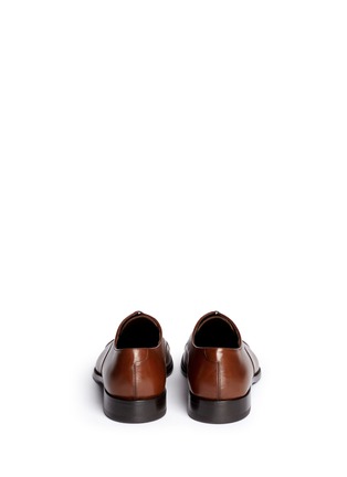 Back View - Click To Enlarge - ARMANI COLLEZIONI - Flat toe five eyelet leather Oxfords
