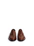 Front View - Click To Enlarge - ARMANI COLLEZIONI - Flat toe five eyelet leather Oxfords