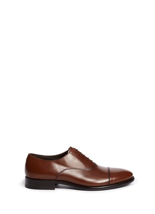 Main View - Click To Enlarge - ARMANI COLLEZIONI - Flat toe five eyelet leather Oxfords