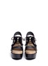 Front View - Click To Enlarge - BALENCIAGA - Cutout rivet lace-up leather clog sandals