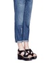 Figure View - Click To Enlarge - BALENCIAGA - Cutout rivet lace-up leather clog sandals