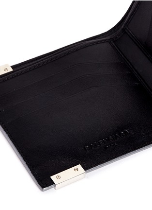 Detail View - Click To Enlarge - BALENCIAGA - 'Phileas' grid embossed leather bifold wallet