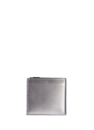 Back View - Click To Enlarge - BALENCIAGA - 'Phileas' grid embossed leather bifold wallet