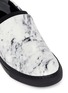 Detail View - Click To Enlarge - BALENCIAGA - Elastic strap marble print leather skate slip-ons