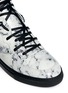 Detail View - Click To Enlarge - BALENCIAGA - Marble print leather high top sneakers