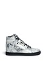 Main View - Click To Enlarge - BALENCIAGA - Marble print leather high top sneakers
