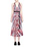 Main View - Click To Enlarge - TOME - Belted stripe pleat satin dress