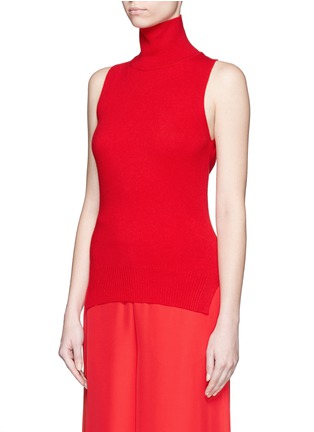 Front View - Click To Enlarge - ROSETTA GETTY - Wool-cashmere sleeveless turtleneck sweater