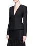 Front View - Click To Enlarge - - - Frayed trim button wool suiting tailored jacket