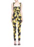 Main View - Click To Enlarge - - - Lemon print ruched silk jumpsuit