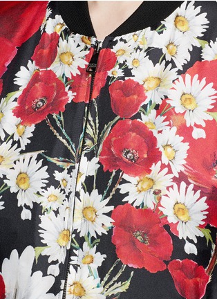 Detail View - Click To Enlarge - - - Daisy poppy print silk twill bomber jacket
