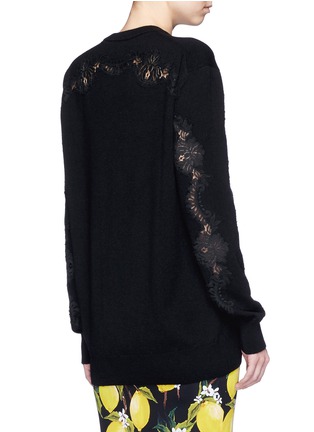 Back View - Click To Enlarge - - - Lace panel cashmere sweater