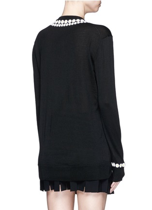 Back View - Click To Enlarge - - - Daisy macramé cashmere-cotton long sweater