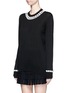 Front View - Click To Enlarge - - - Daisy macramé cashmere-cotton long sweater