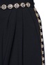 Detail View - Click To Enlarge - - - Bow back crystal wool-cotton pleat culottes