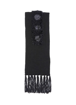 Main View - Click To Enlarge - CUTULICULT ACCESSORIES - 'Epiro' Mohair panel wool knit scarf