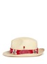 Figure View - Click To Enlarge - MY BOB - Embroidery seashell straw fedora panama hat