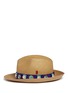 Figure View - Click To Enlarge - MY BOB - Embroidery seashell straw fedora panama hat