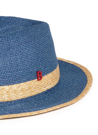 Detail View - Click To Enlarge - MY BOB - 'Folco' paper trim straw Panama hat