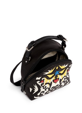 Detail View - Click To Enlarge - MSGM - Embroidery embossed leather backpack