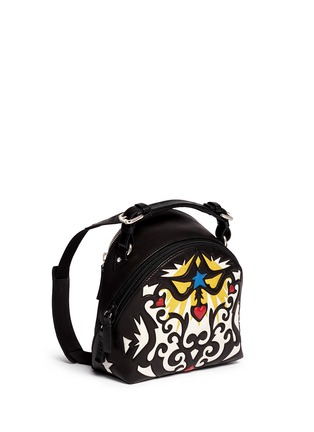 Figure View - Click To Enlarge - MSGM - Embroidery embossed leather backpack
