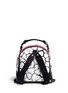 Back View - Click To Enlarge - MSGM - Heart print embroidery matelassé logo fringe backpack