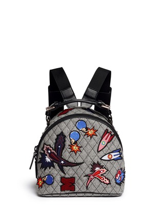 Main View - Click To Enlarge - MSGM - Spaceship appliqué quilted backpack