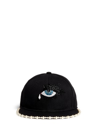 Main View - Click To Enlarge - PIERS ATKINSON - Sequin bead eye faux pearl baseball cap