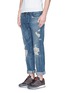 Figure View - Click To Enlarge - 3X1 - 'M3' slim fit ripped selvedge jeans