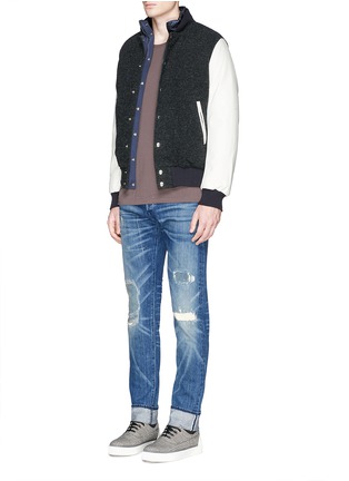 Front View - Click To Enlarge - 3X1 - 'M5' distressed slim fit jeans