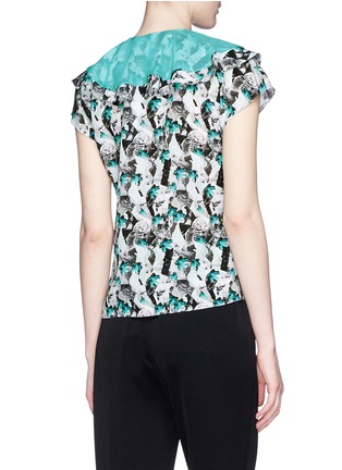 Back View - Click To Enlarge - PRABAL GURUNG - Mineral print crepe de Chine layer top