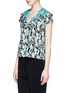 Front View - Click To Enlarge - PRABAL GURUNG - Mineral print crepe de Chine layer top