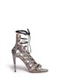 Main View - Click To Enlarge - AQUAZZURA - 'Amazon' stripe python leather caged sandals