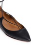 Detail View - Click To Enlarge - AQUAZZURA - 'Christy' leather lace-up skimmer flats