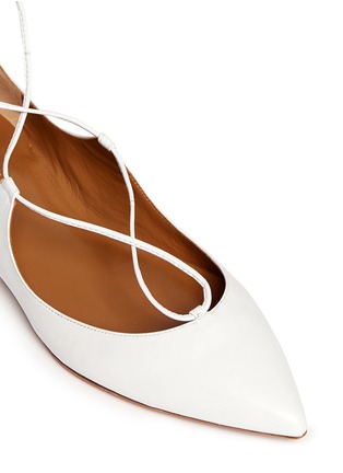 Detail View - Click To Enlarge - AQUAZZURA - 'Christy' lace-up leather flats