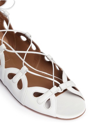 Detail View - Click To Enlarge - AQUAZZURA - 'J'adore' cutout scalloped leather sandals