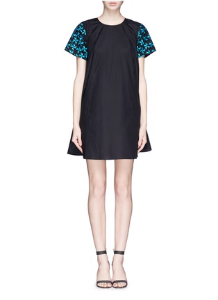 Main View - Click To Enlarge - TANYA TAYLOR - 'Melanie' embroidered sleeve cotton dress