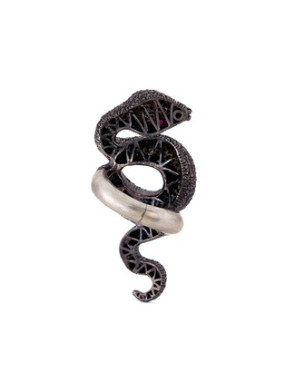 Figure View - Click To Enlarge - LYDIA COURTEILLE - Snake' diamond 18k gold ring