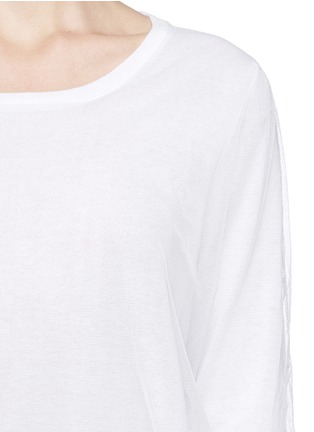 Detail View - Click To Enlarge - SANDRO - Sobriquet mesh overlay cotton sweater