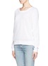 Front View - Click To Enlarge - SANDRO - Sobriquet mesh overlay cotton sweater