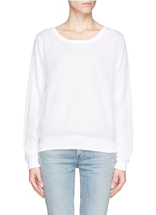 Main View - Click To Enlarge - SANDRO - Sobriquet mesh overlay cotton sweater