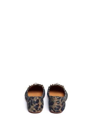 Back View - Click To Enlarge - ASH - Ilka chain and skull leopard print suede flats