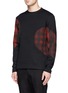 Front View - Click To Enlarge - NEIL BARRETT - Mix check panel sweatshirt