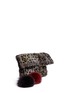 Front View - Click To Enlarge - HOCKLEY - 'Parrot' kidskin and fox fur pompom pouch